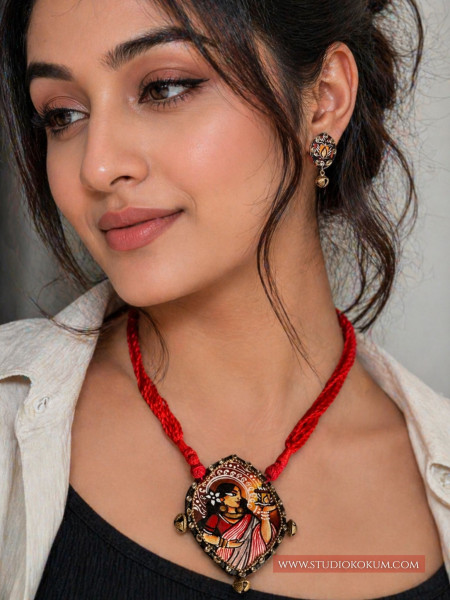 Meera - Traditional Multi Color Handmade & Hand Painted Neckpiece Set for Girls & Women