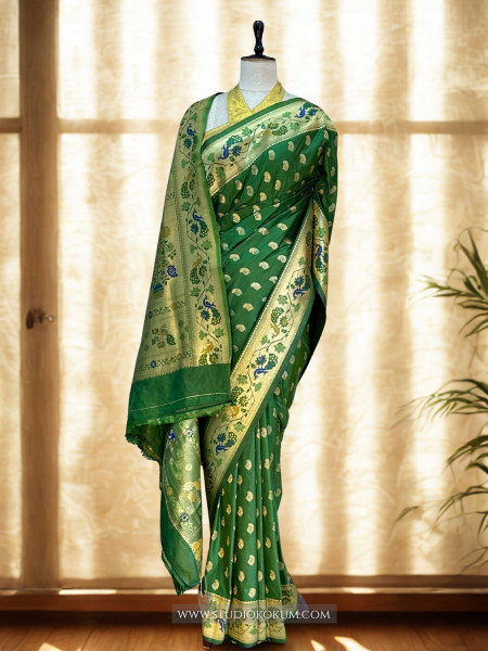 Taashi: Green Paithani Silk Saree