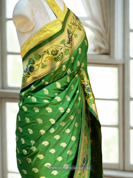 Taashi: Green Paithani Silk Saree