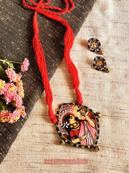 Image of Meera - Traditional Multi Color Handmade &amp; Hand Painted Neckpiece Set for Girls &amp; Women