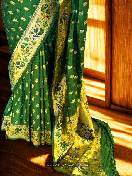 Taashi: Green Paithani Silk Saree