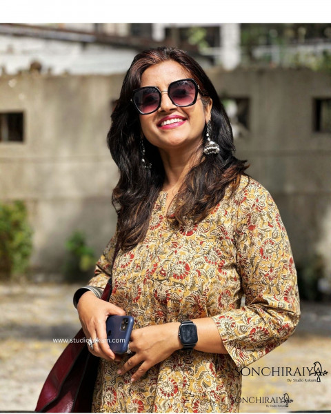 Akshita: Yellow Handloom Kalamkari Dress