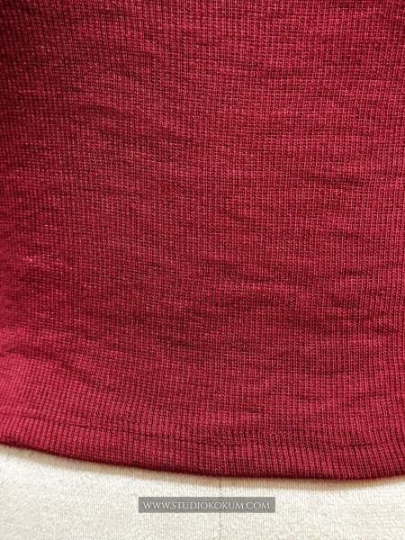 Sleeveless Hosiery Blouse in Maroon Colour Round Neck