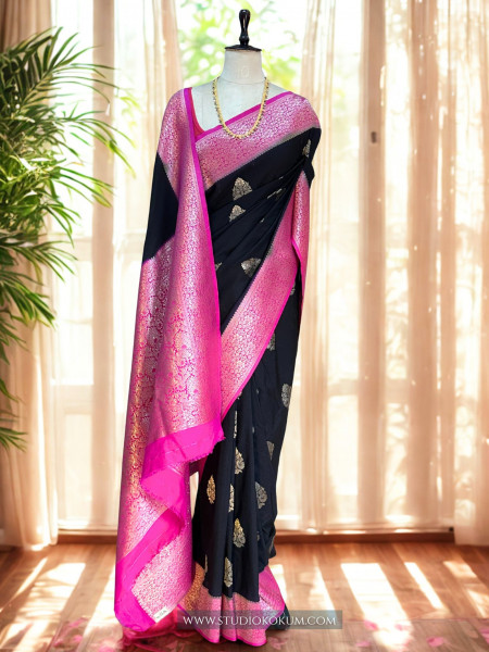 Mohini: Black Crepe Georgette Banarasi Saree
