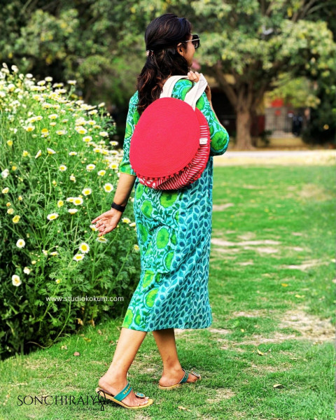 Arpita: Green Vanaspati Ajrakh Dress