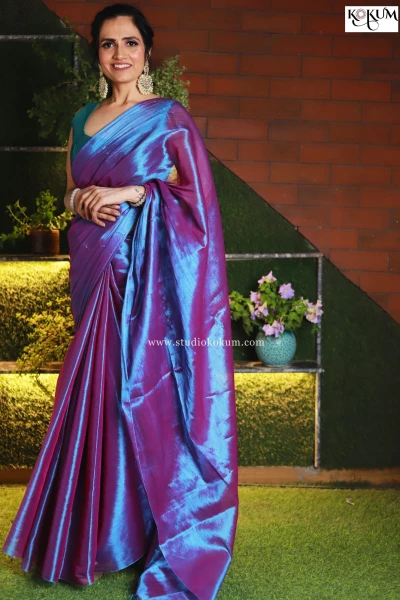 Image of Abeer - Lavender Mul Tissue Saree