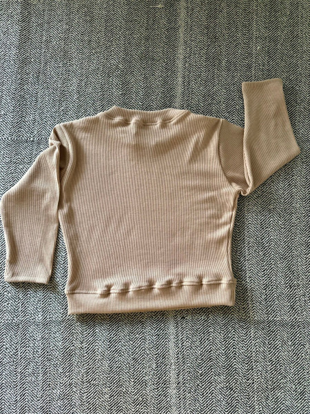 Elbow Sleeves Stretchable Blouse in Beige Colour