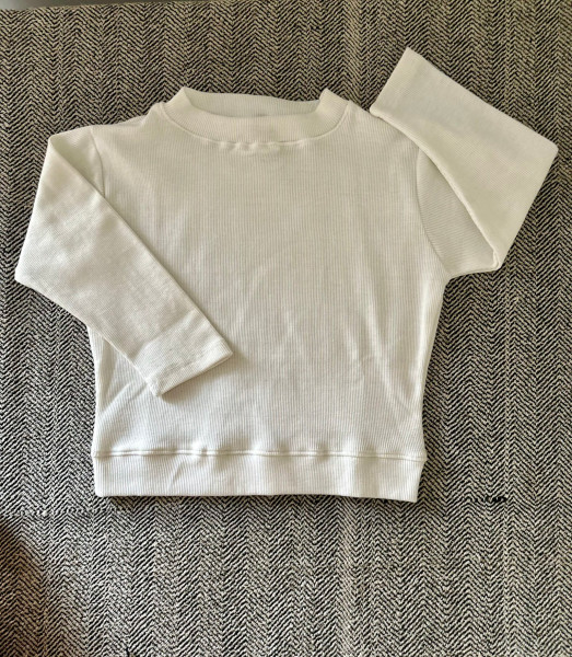 Elbow Sleeves Stretchable Blouse in White Colour