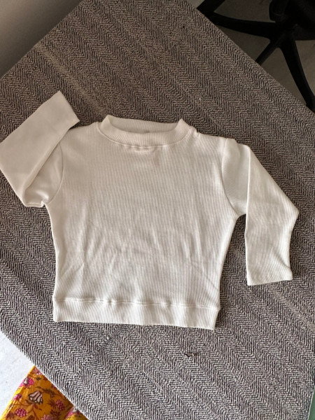 Elbow Sleeves Stretchable Blouse in White Colour