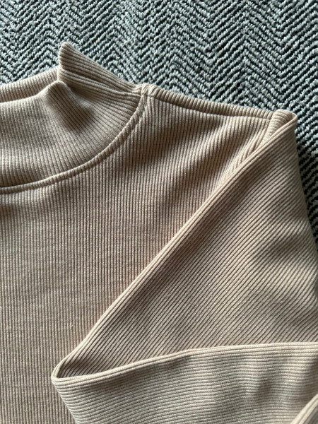 Full Sleeves Stretchable Blouse in Beige Colour