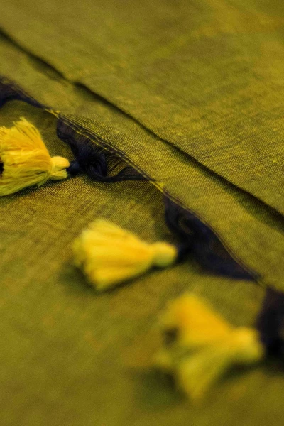 Golden Ash – Handloom Golden Dual Tone Cotton Saree