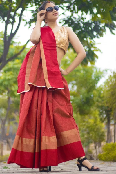 Image of Gulabi Tabassum - Fancy Cotton Silk Saree
