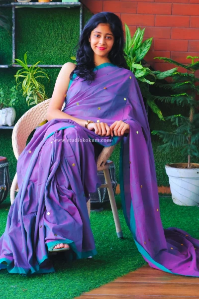 Lavender Luminance - Lavender Colour Cotton Saree