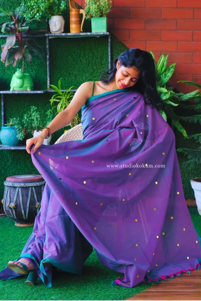Lavender Luminance - Lavender Colour Cotton Saree