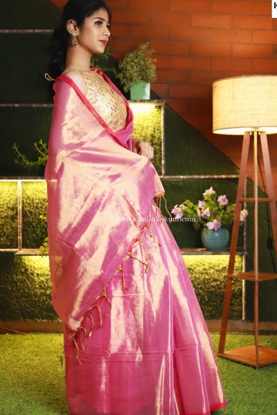 Ranjhna - Pink Mul Tissue Saree