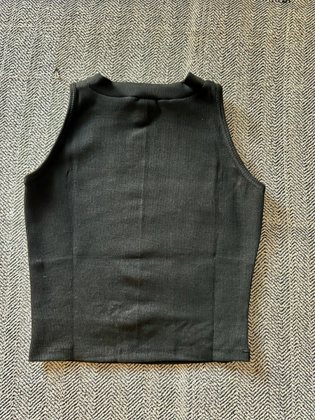 Sleeveless Hosiery Blouse in Black Colour