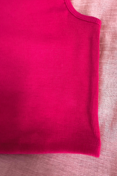 Sleeveless Hosiery Blouse in Hot Pink Colour Round Neck