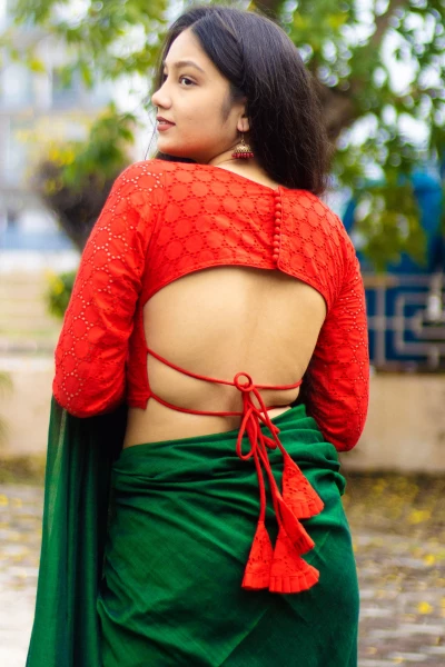 Stopping By Woods - Handloom Cotton Saree