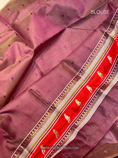 Aadhya:  Beige Colour Assam Silk Saree
