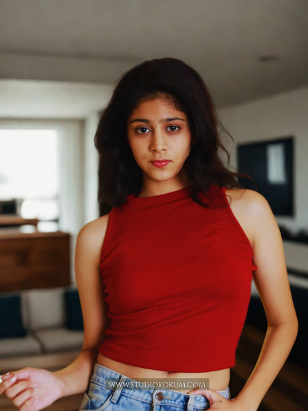 Sleeveless Hosiery Blouse in Maroon Colour Round Neck