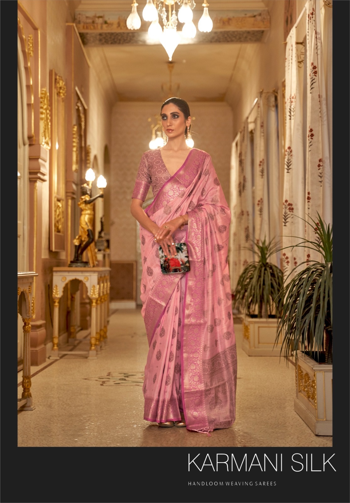 Handloom Silk All Over Zari Weaved Rich Pallu And Border Saree