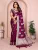 Wine Banarasi Soft Georgette Silk Zari Weaved Rich Pallu Border Saree