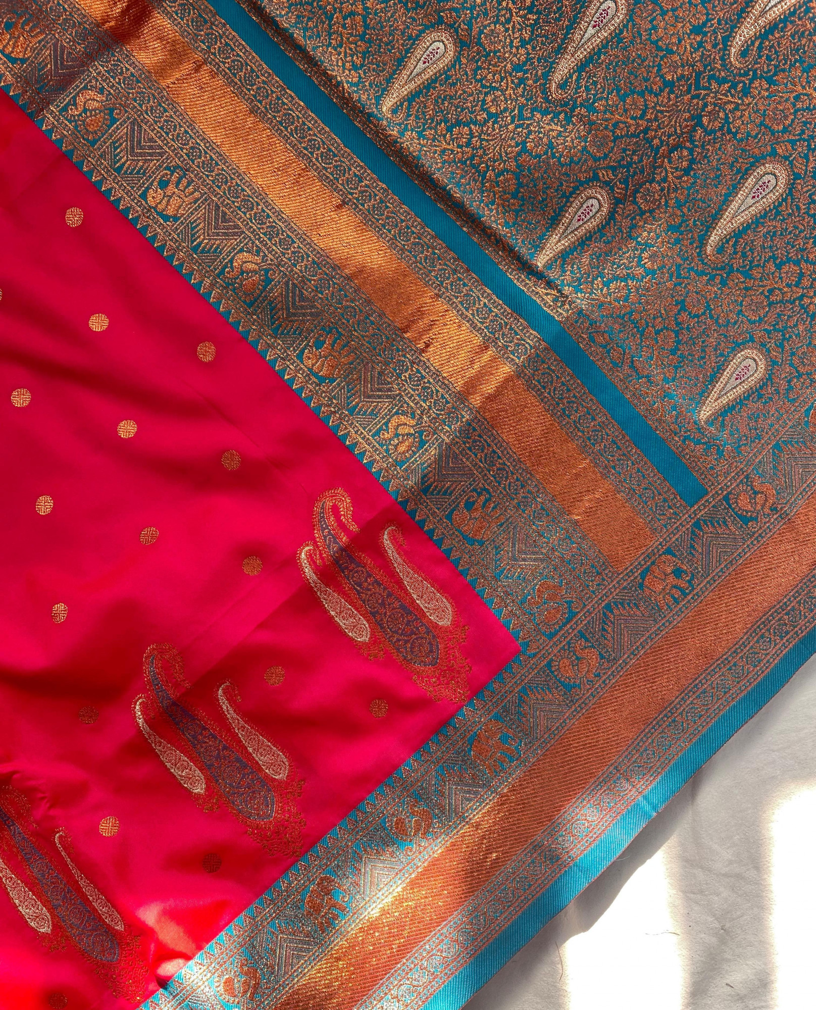Red Kanchipuram Paithani Silk Rich Zari Kanchi Weaved Saree