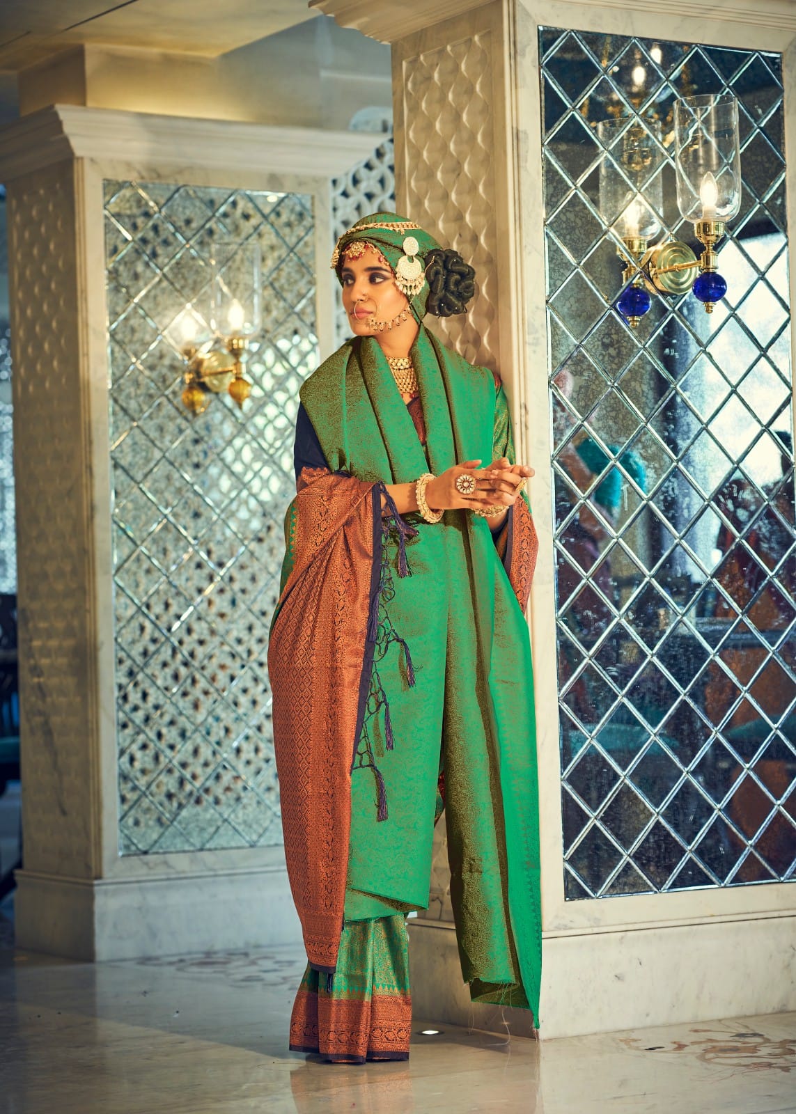 Pure Banarasi Silk Zari Weaved Body Rich Pallu Sarees