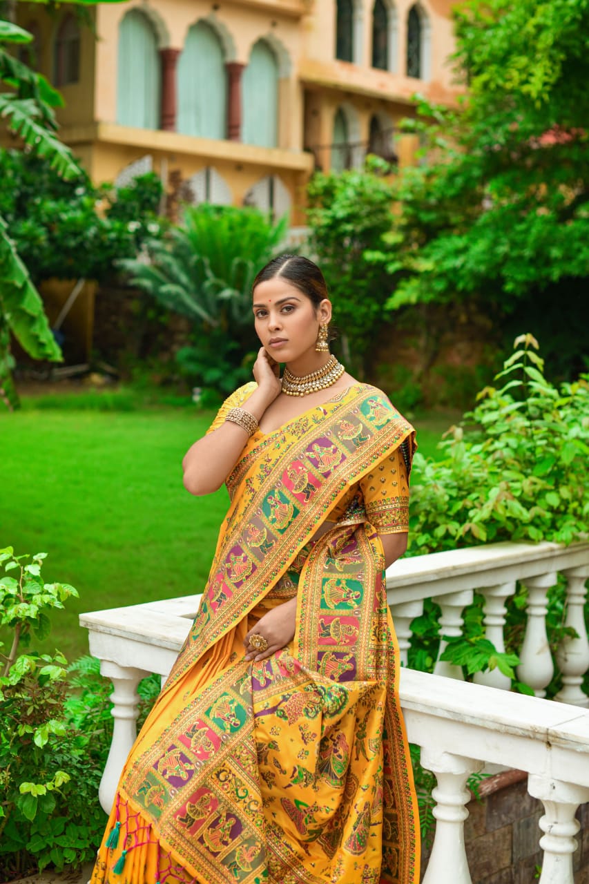 Banarasi Silk Patola All Over Printed Saree With Tassels On Pallu