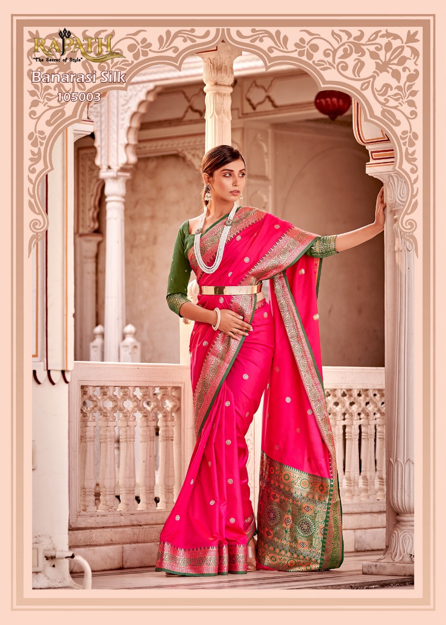 Pure Banarasi Silk Designer Pallu With Rich Zari Weaved Border Saree