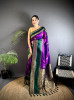 Dark Purple Premium Soft Silk Zari Weaved Narayan Border Saree