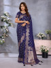 Dark Blue Banarasi Silk Rich Zari Gala Weaved Saree