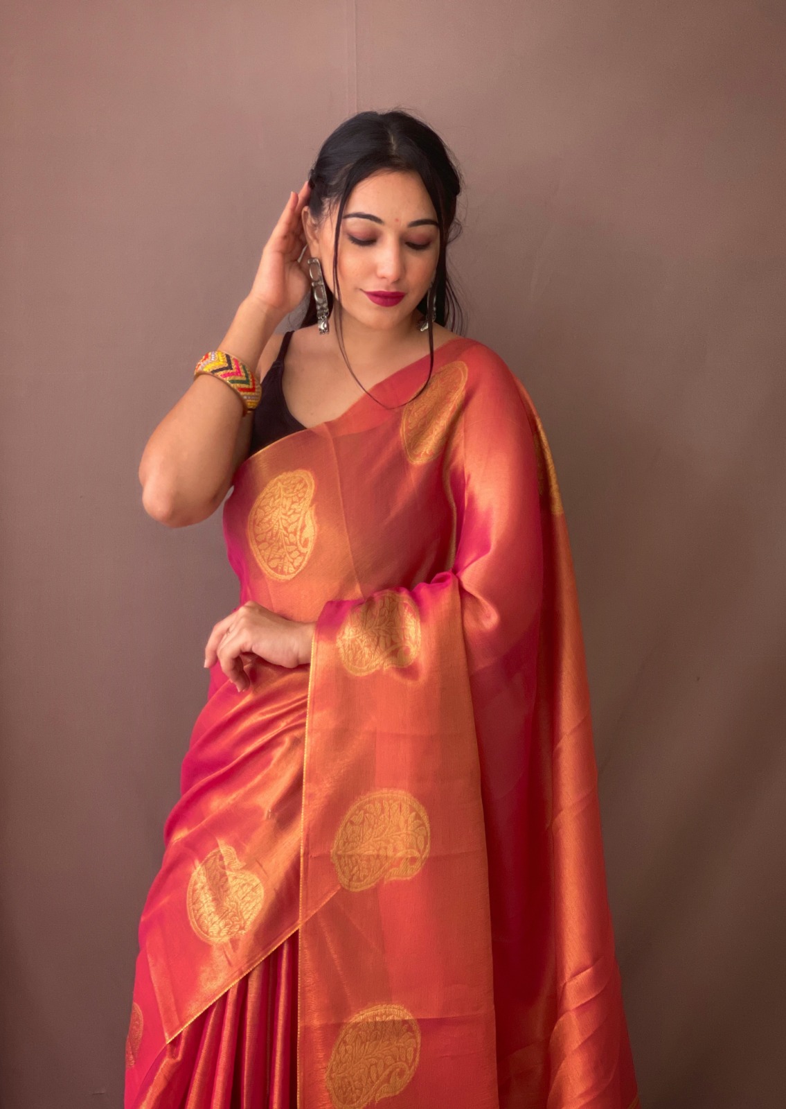 Pure Tissue Silk Zari Weaved With Elegant Boota On Border Sarees