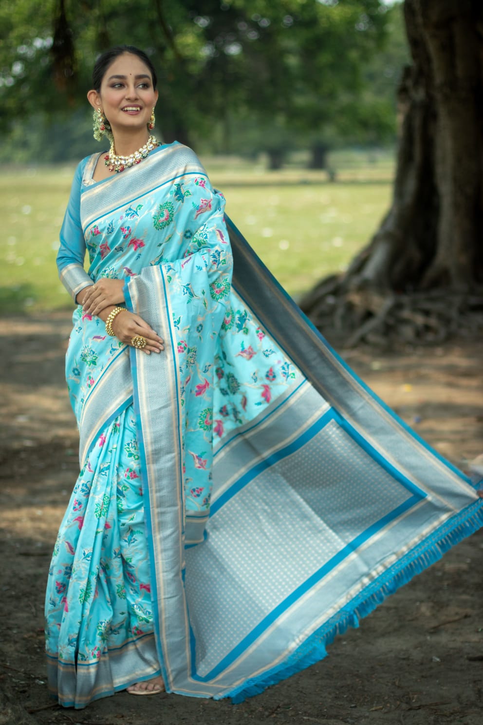 Pure Banarasi Katan Silk All Over Zari Weaved With Rich Pallu Border Sarees