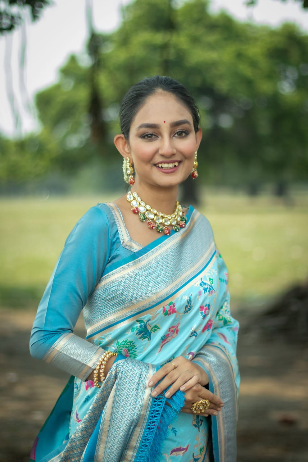 Pure Banarasi Katan Silk All Over Zari Weaved With Rich Pallu Border Sarees