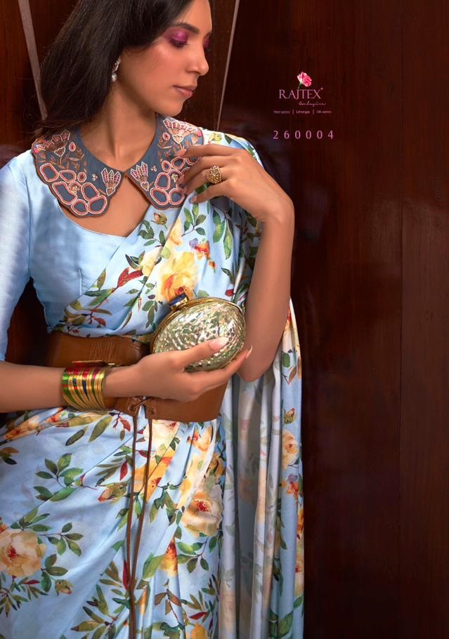 Pure Satin Crepe Digital Printed All Over With Fancy Blouse Saree