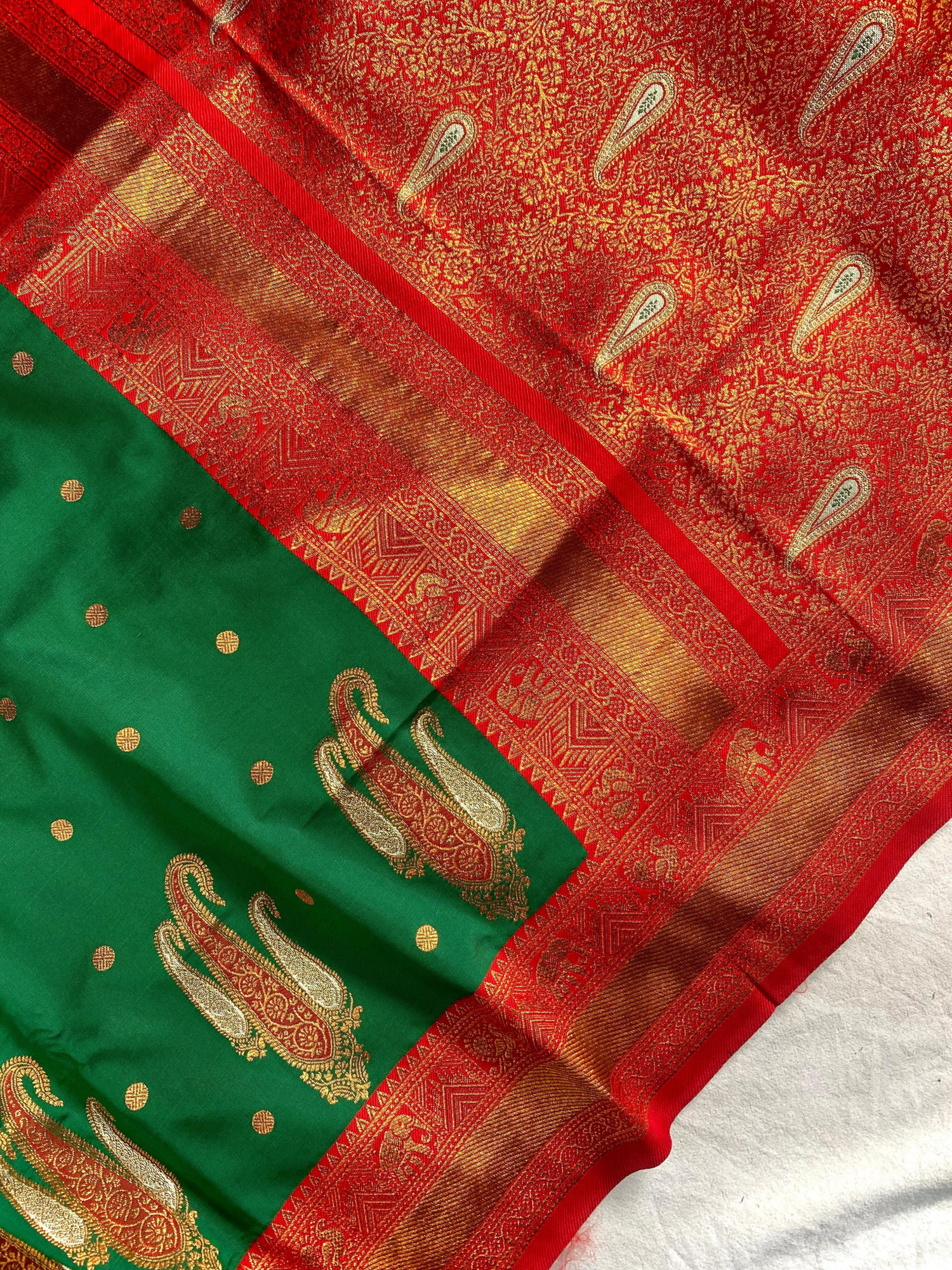 Green Kanchipuram Paithani Silk Rich Zari Kanchi Weaved Saree