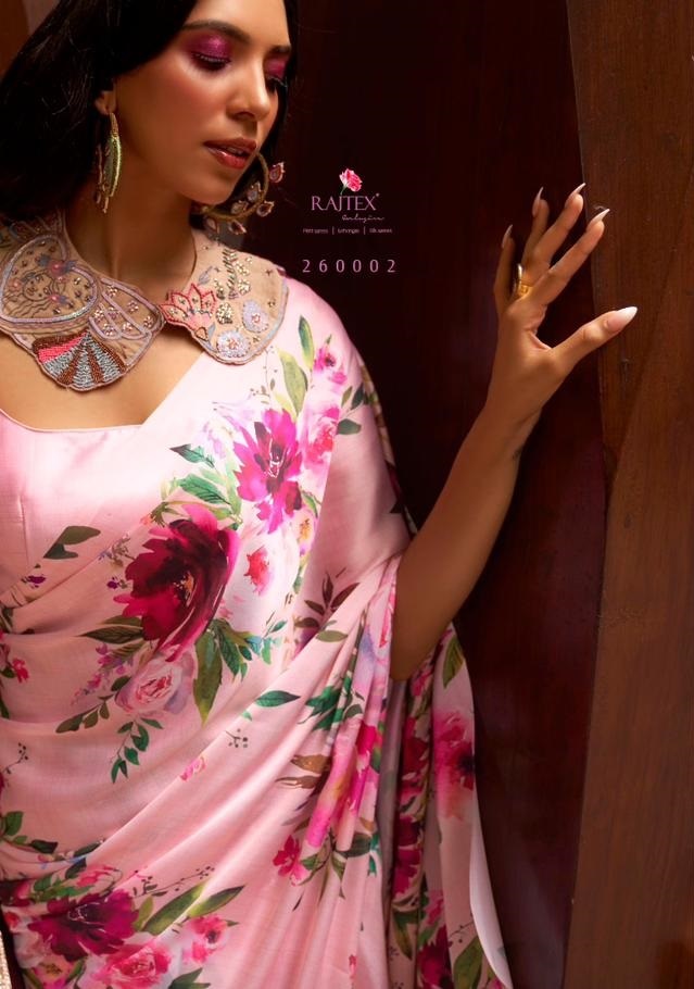 Pure Satin Crepe Digital Printed All Over With Fancy Blouse Sarees