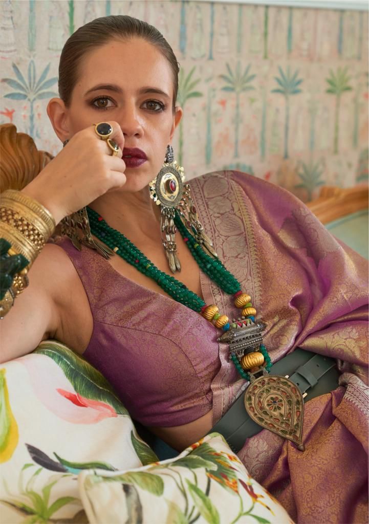 Pure Banarasi Satin Tissue Nylon Handloom Weaved Sarees