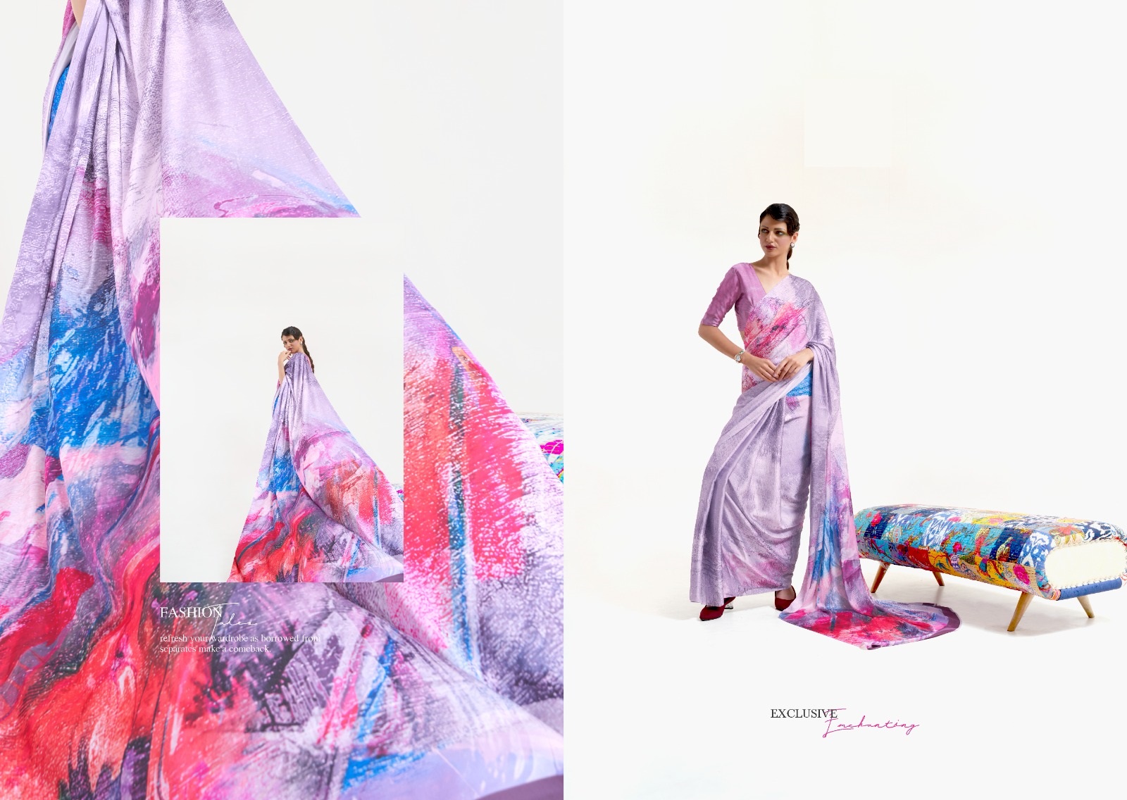 Pure Satin Crepe Silk Digital Printed Saree