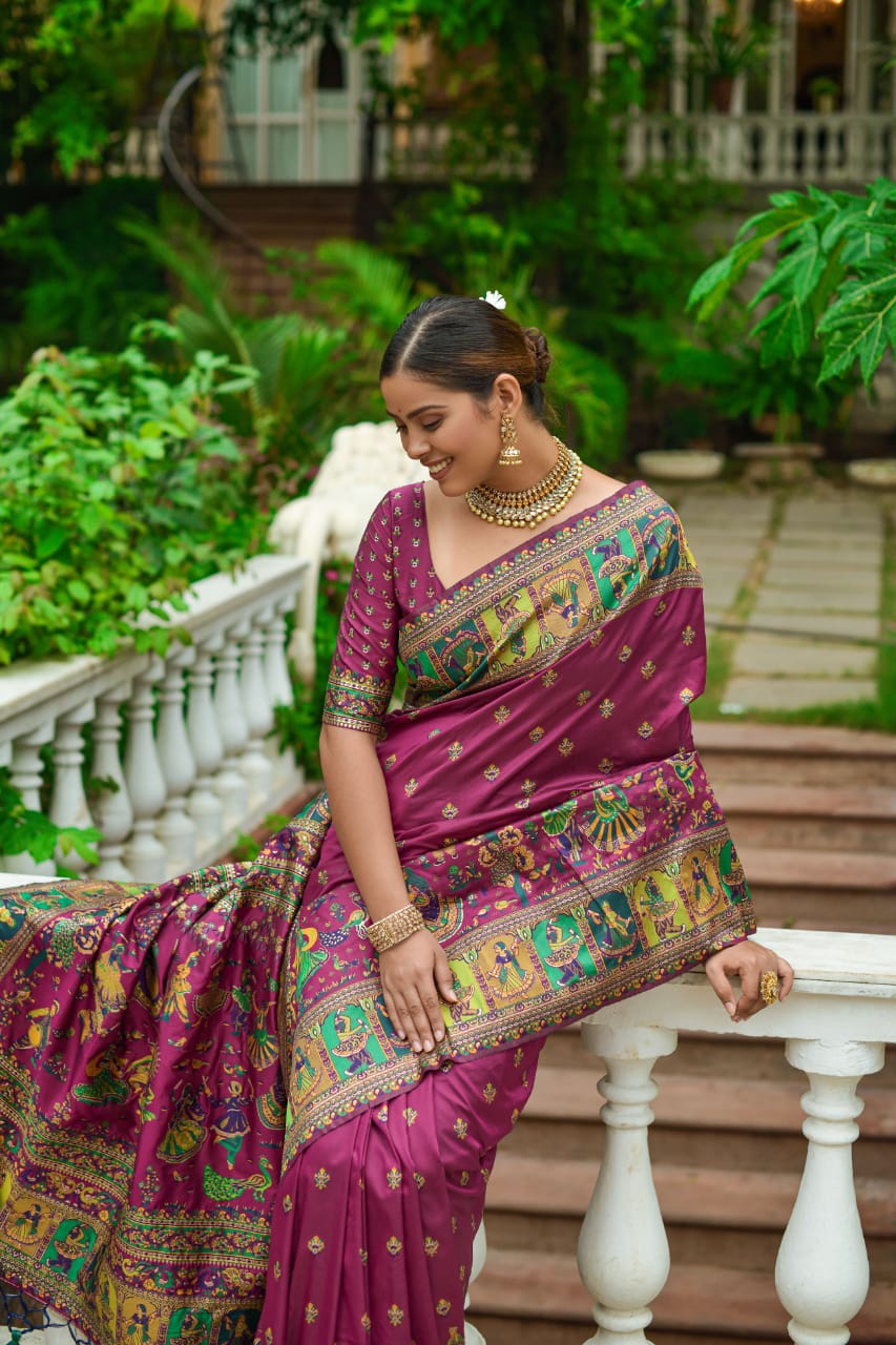 Banarasi Silk Patola All Over Printed Saree With Tassels On Pallu