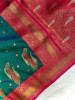Jade Green Kanchipuram Paithani Silk Rich Zari Kanchi Weaved Saree