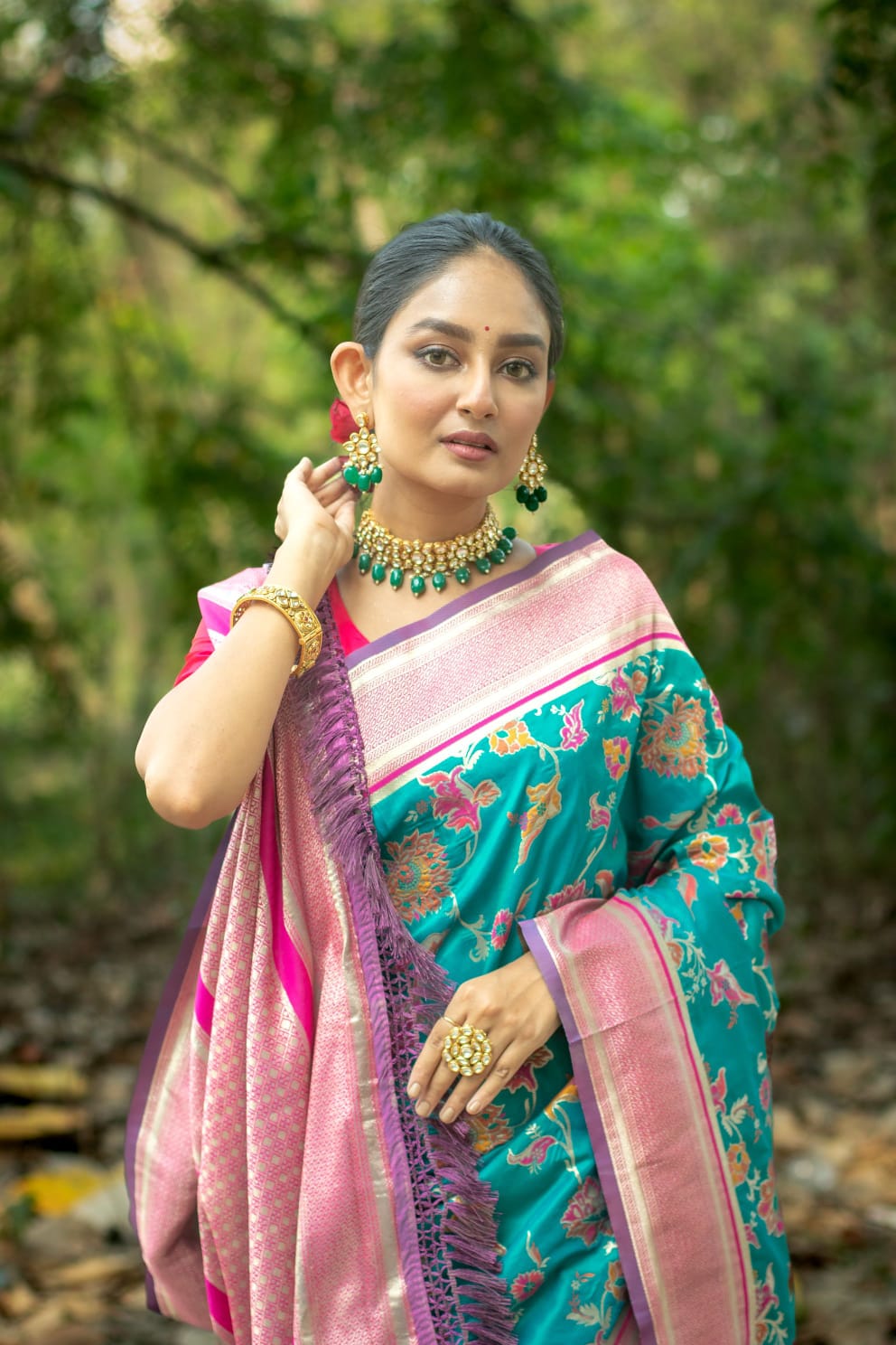 Pure Banarasi Katan Silk All Over Zari Weaved With Rich Pallu Border Sarees