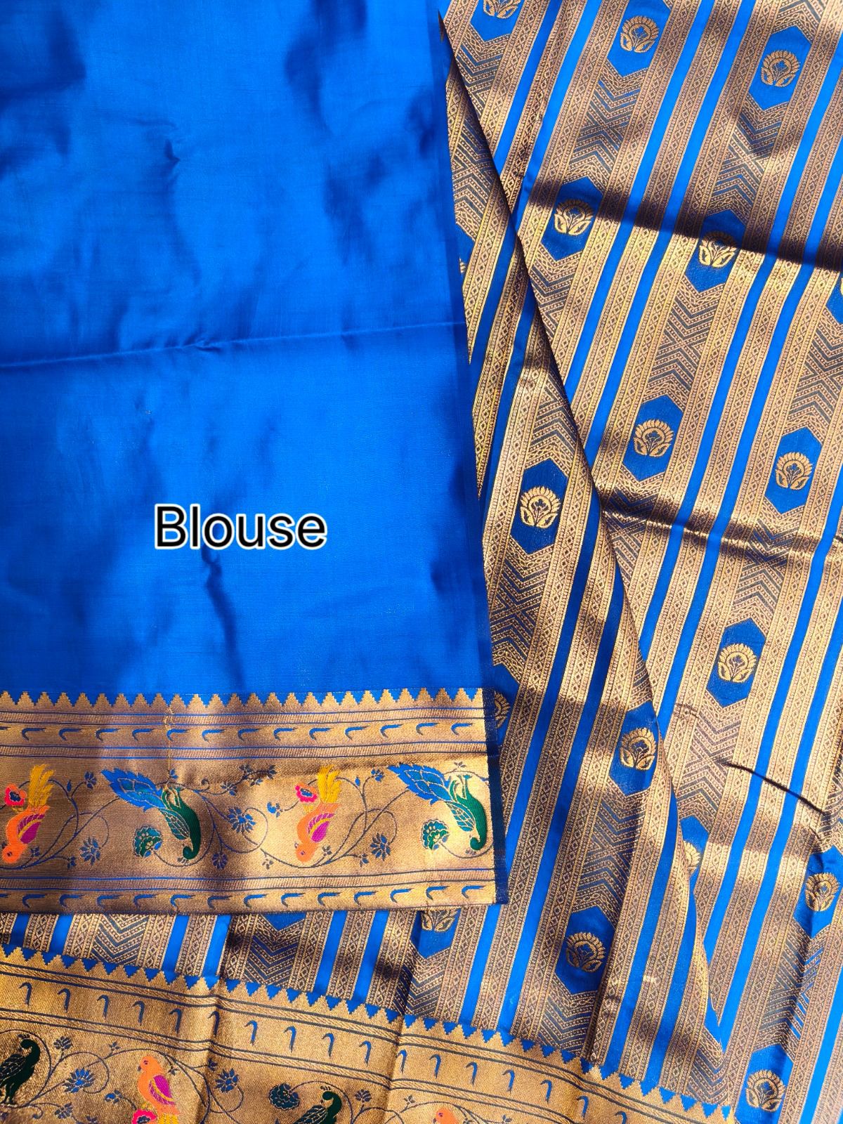 Royal Blue Premium Soft Paithani Silk Rich Zari Meena Weaved Saree