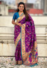 Purple Pure Banarasi Paithani Silk Zari Meena Weaved Saree