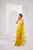 Yellow Soft Organza Tebby Silk Printed Khatli Border Saree