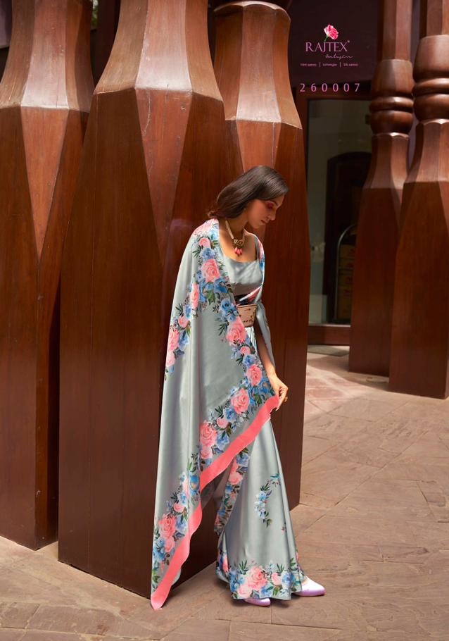 Pure Satin Crepe Digital Printed All Over With Fancy Blouse Saree