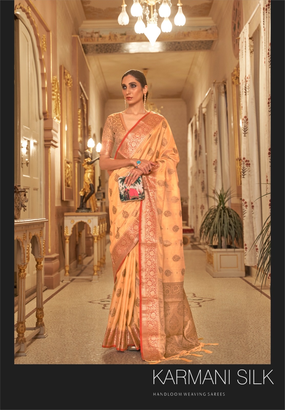 Handloom Silk All Over Zari Weaved Rich Pallu And Border Saree