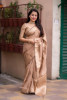 Beige Organza Silk Zari Weaved Rich Pallu Saree