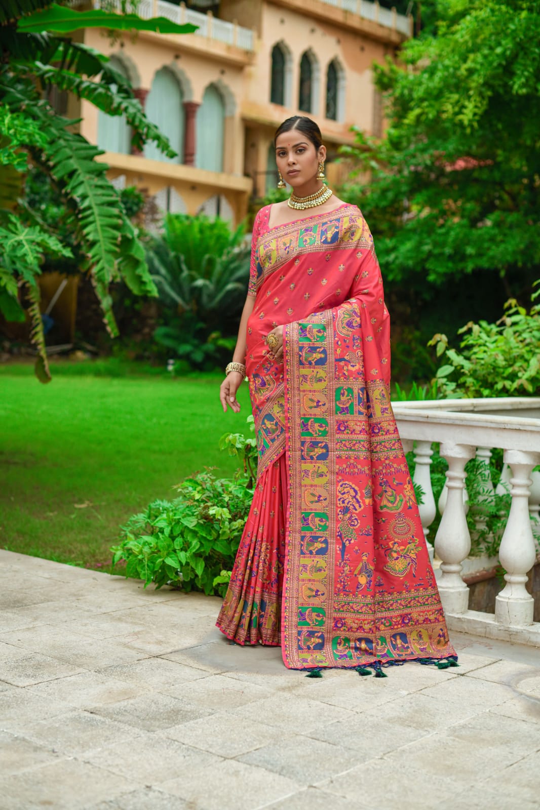 Banarasi Silk Patola All Over Printed Saree With Tassels On Pallu